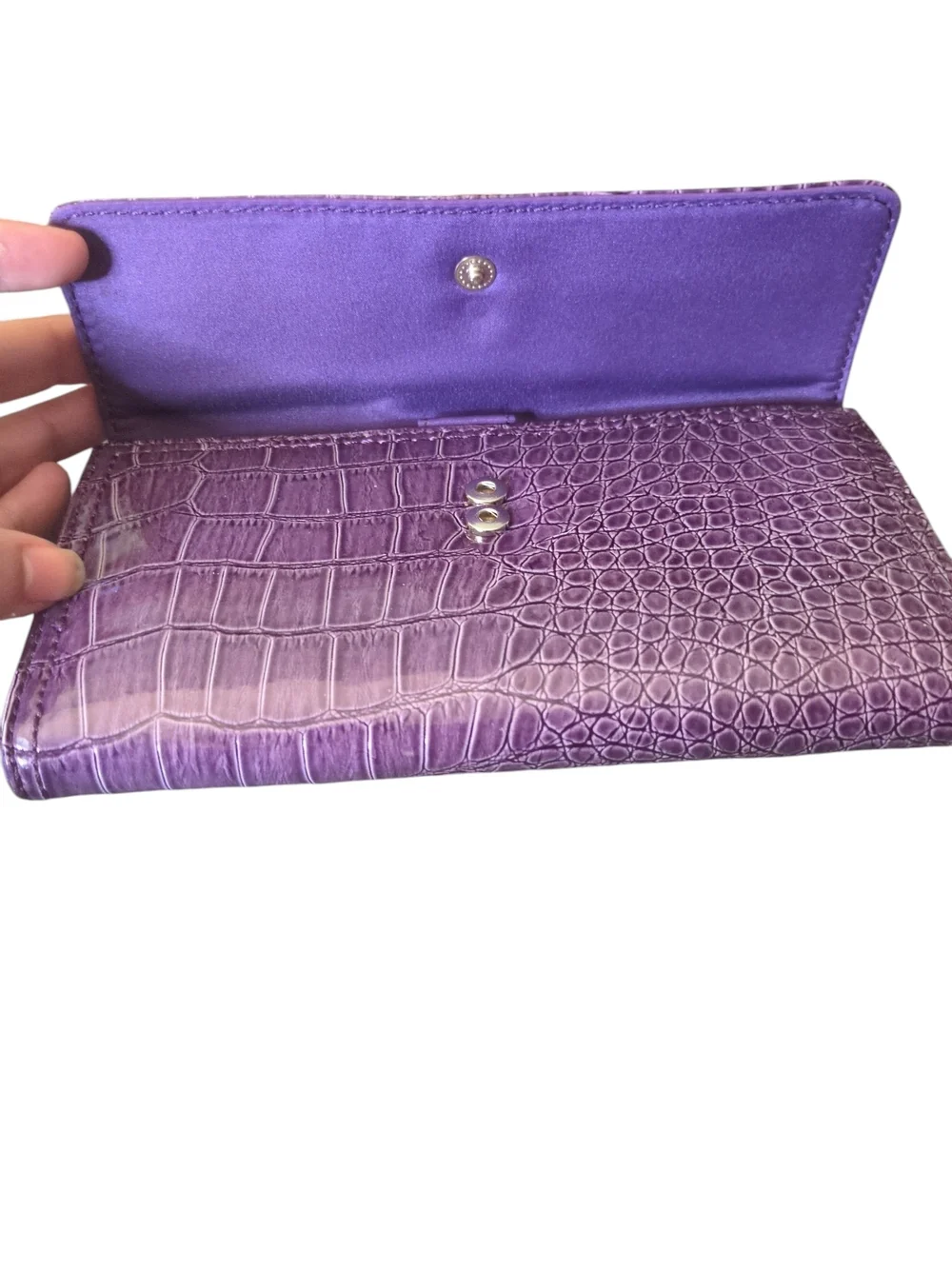 Nine West Purple Croc-Embossed Wallet